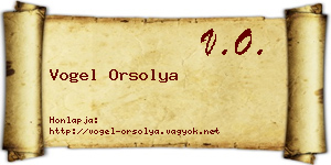 Vogel Orsolya névjegykártya